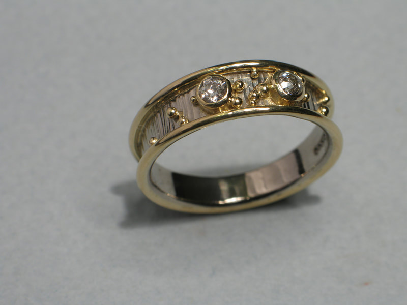 Gold Ring, granulation, commission